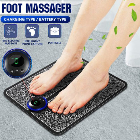 "Revitalize Your Feet: Smart EMS Foot Massager Mat with USB Charging and Health Boosting Technology!"