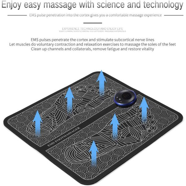 "Revitalize Your Feet: Smart EMS Foot Massager Mat with USB Charging and Health Boosting Technology!"